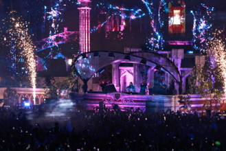 Tomorrowland Festival in Itu RECORD DATE NOT STATED Performance by North American DJ Steve Aoki, during Tomorrowland Bra