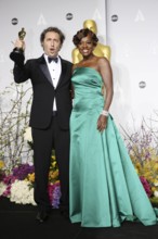 Director Paolo Sorrentino winner of Best Foreign Language Film of the Year L and actress Viola Da