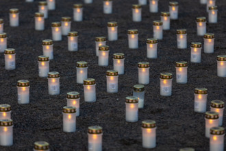 25.03.2024, Paide. A ceremony took place at the Cornflower (or Broken Cornflower) memorial to the victims of Stalinism.