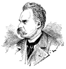 Portrait of Friedrich Wilhelm Nietzsche - a German philosopher, cultural critic, composer, poet. Portrait of Friedrich W