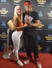 HOLLYWOOD, FLORIDA - JUNE 13: WWE Hall of Fame Wrestler Hulk Hogan (R) and wife Sky Daily Hogan attend the Launches of R