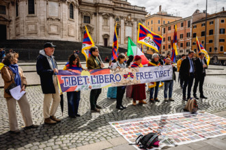 Demonstration for the 66th anniversary of the Tibetan uprising