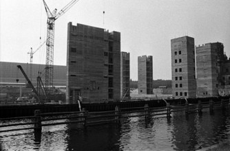 Baustelle Palast der Republik an der Spree in Ost Berlin