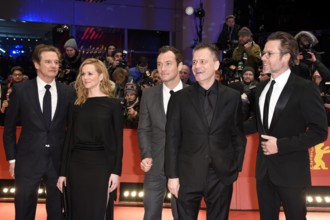 Colin Firth Laura Linney Jude Law director Michael Grandage and Guy Pearce attending the Genius p