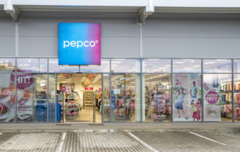 Zvolen, Slovakia - May, 4, 2024 : Pepco shop entrance. Brand logo. European chain of discount stores. Zvolen, Slovakia -