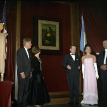 Opening ceremony, Mona Lisa Exhibit at the National Gallery of Art, President Kennedy and First Lady Jacqueline Kennedy
