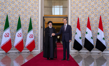 Syrian President Bashar al-Assad receives the Iranian President Ebrahim Raisi at the presidential palace
