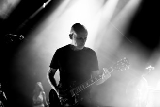 Richard Melville Hall alias Moby bei einem Konzert im Velodrom in Berlin, 22. September 2024. (Foto schwarzweiß konverti