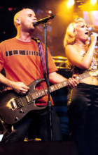 Moby and Gwen Stefani performing at an Acoustic Christmas Concert, Universal Amphitheater, December 2000.  Copyright: xF