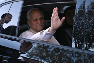 ITALY - POPE LEO XIV  LEO XVI  LEAVES HIS SUMMER RESIDENCE OF CASTEL GANDOLFO TO RETURN TO THE VATICAN AFTER A PERIO OF VACANTIONS AND COMMITMENTS - 2025/7/22