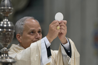 ITALY -   POPE FRANCIS PRESIDES OVER THE MASS FOR OUR LADY OF GUADALUPE IN ST PETER'S BASILICA  AT THE VATICAN  - 2024/12/12