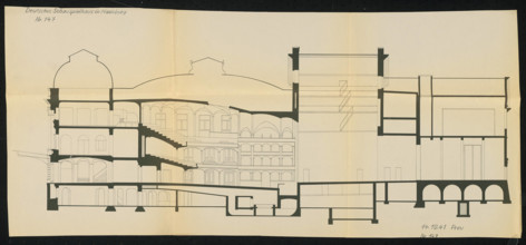 German Schauspielhaus, Hamburg: Longitudinal Section 1: 100 Copyright: xpiemagsx archberppie01082022-84666 !ACHTUNG AUFN