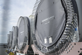 France, offshore wind power FRANCE, Le Havre port, Siemens Gamesa renewable energy SGRE production site for wind turbine