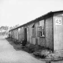 The Liberation of Bergen-belsen Concentration Camp, April 1945 The exterior of a hut housing camp inmates suffering from