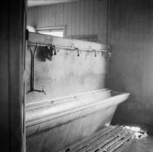 The Liberation of Bergen-belsen Concentration Camp, April 1945 The shed used as a washroom by children infected by typhu