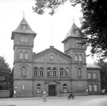 The Town Gymnasium at 30 Lindenstrasse, Luneburg, which was converted to a Court of Justice for the purpose of holding t