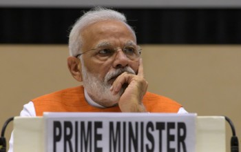NEW DELHI, INDIA - AUGUST 30: Prime Minister Narendra Modi seen during a function on promotion and development of Yoga,