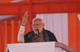 AYODHYA, INDIA - DECEMBER 30: Prime Minister Narendra addressed a rally at Maharshi Valmiki International Airport on Dec