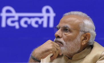 NEW DELHI, INDIA - OCTOBER 16: Indian Prime Minister Narendra Modi during the inauguration of the 10th Annual Convocati