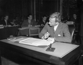 RECORD DATE NOT STATED European Payments Union Agreement is Signed. Photographs of Marshall Plan Programs, Exhibits, and
