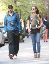 Olivia Wilde, Jason Sudeikis and their new son Otis Alexander spotted out in New York City. 1 MAY 2014 DARA000182 Copyri