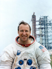 S70-34268 (April 1970) --- Astronaut James A. Lovell Jr., commander of the Apollo 13 lunar landing mission, pauses for a