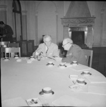 The Yalta Conference, February 1945 President Roosevelt and Winston Churchill are deep in discussion as they sit at the