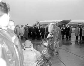 Trip to Europe: Arrival in Vienna, Austria 10:50AM; White House Army Signal Agency (WHASA) staff in Vienna. President Jo