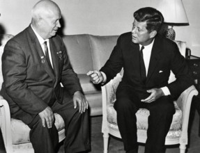 President John F Kennedy meets with Nikita Khrushchev chairman of the council of Ministers of the