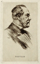 Louis Pasteur. Reproduction of etching by R. Kastor. Copyright: xpiemagsx