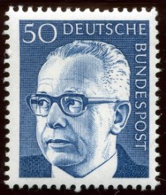 Briefmarke der Deutschen Bundespost über 50 Pfennig - GUSTAV HEINEMANN