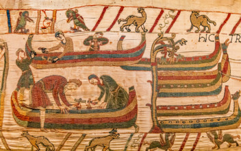 Bayeux cathedral mural decors, normandy, France BAYEUX, FRANCE, MAY 14, 2024 : mural decors of Bayeux, cathedral, norman
