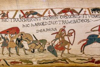 Bayeux cathedral mural decors, normandy, France BAYEUX, FRANCE, MAY 14, 2024 : mural decors of Bayeux, cathedral, norman