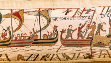 Bayeux cathedral mural decors, normandy, France BAYEUX, FRANCE, MAY 14, 2024 : mural decors of Bayeux, cathedral, norman
