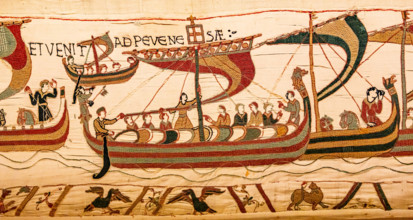 Bayeux cathedral mural decors, normandy, France BAYEUX, FRANCE, MAY 14, 2024 : mural decors of Bayeux, cathedral, norman