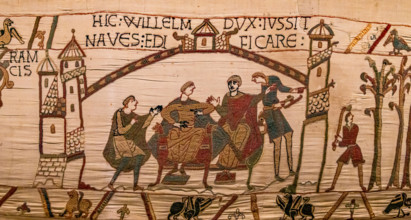 Bayeux cathedral mural decors, normandy, France BAYEUX, FRANCE, MAY 14, 2024 : mural decors of Bayeux, cathedral, norman