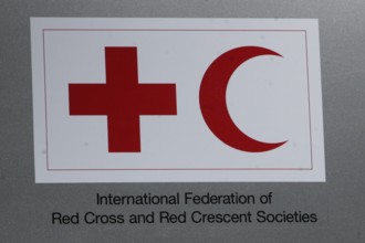 Logo der International Federation of Red Cross and Red Crescent Societies auf der Internationalen Au