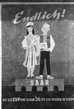 Bildnummer: 56263345  Datum: 23.10.1955  Copyright: imago/Ferdinand Hartung
Volksabstimmung im