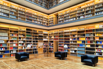 Innenaufnahme Buecherkubus, Herzogin-Anna-Amalia-Bibliothek, Deutschland, Thueringen, Weimar indoor cube library, Duches