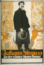 RECORD DATE NOT STATED  Moriz Jung Johann Strauss On the beautiful blue Danube . Color around 1910 Copyright: xpiemagsx