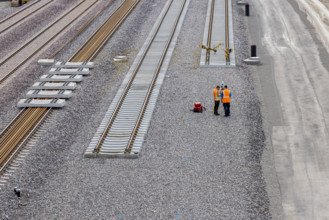 Neuer Abstellbahnhof Untertürkheim. Im Zuge von Stuttgart 21 wird der Zugverkehr neu geordnet. Unter anderem entstehen 3