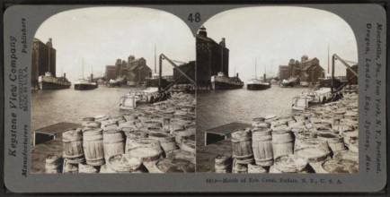 Mouth of Erie Canal, Buffalo, N. Y., U. S. A.. 1850 - 1930. still image. Stereographs, Photographs. The Miriam and Ira D