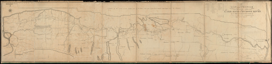 RECORD DATE NOT STATED A new map and profile of the proposed canal from Lake Erie to Hudson River in the state of New Yo