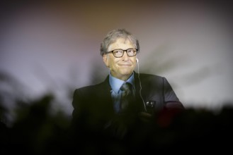 Bill Gates, Ko-Vorsitzender der Bill & Melinda Gates Stiftung, spricht waehrend der Veranstaltung Gesunde Zukunft in de
