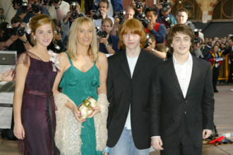 Emma Watson, JK Rowling, Rupert Grint and Daniel Radcliffe (left to right) at the Harry Potter And The Prisoner Of Azkab