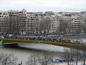 Farmers demonstrating in Paris on 23 February 2024