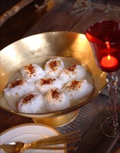 Dinner from the Deep North: floating islands with mapple syrup cream