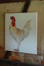 Eggs for dinner: painting with cock