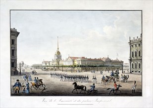 Saint-Petersbourg, Vue de l'Amirauté depuis la place du palais