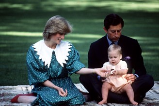 Le Prince Charles, la Princesse Diana et leur fils William, 1983